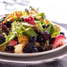 TWO CHEESE TRIPLE BERRY SALAD recipe