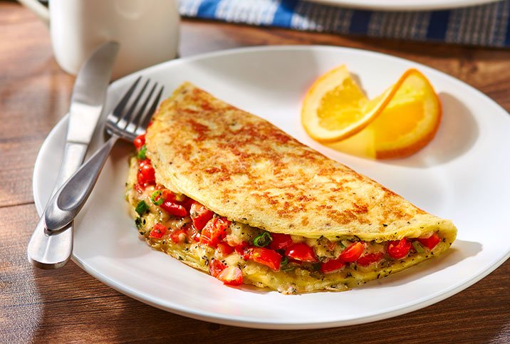 Cotija Crusted Omelet With Herbs And Chihuahua Cheese 716x483