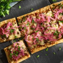 MUSHROOM AND POBLANO FLATBREAD WITH CHIHUAHUA® CHEESE recipe
