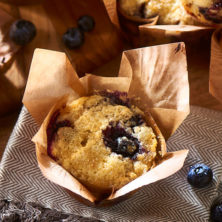 BLUEBERRY SOUR CREAM MUFFINS WITH QUESO FRESCO recipe