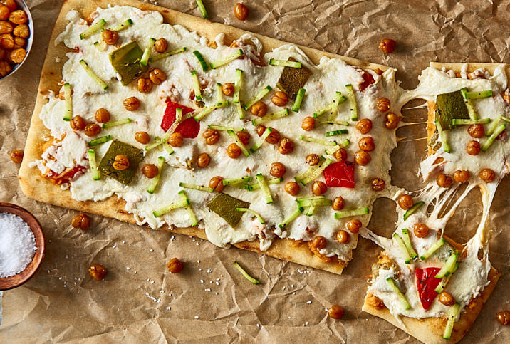 Hummus Flatbread with Roasted Peppers and Oaxaca Horiz 716 x 483