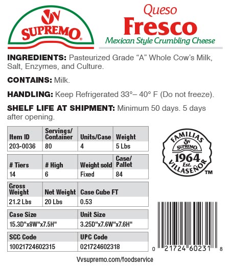 Specs 203 0036 Queso Fresco 5Lb 2