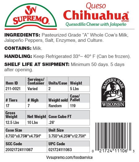 Specs 211 0021 Queso Chihuahua Jalapeno Loaf 2