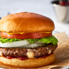 THREE CHEESE STUFFED BURGER recipe