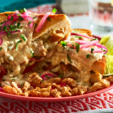 TEQUILA CHEESE SMOTHERED PORK SANDWICH recipe