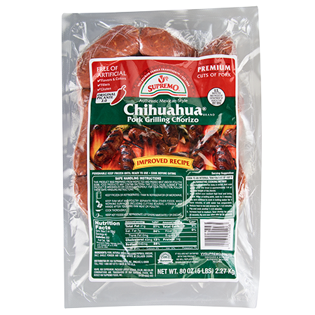 501-0052_Pork Chihuahua Chorizo_5lb_Unit Front_0217424602585