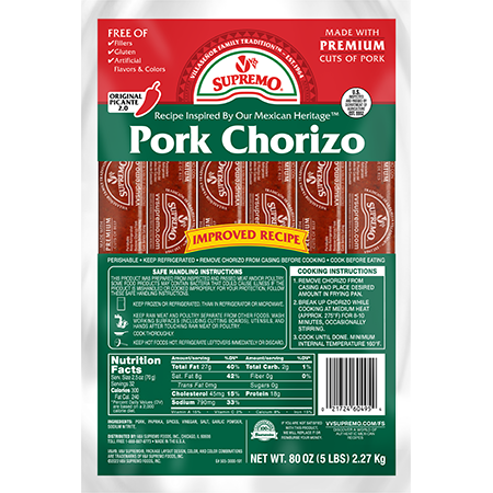505 3000 Pork Chorizo Sticks 5lb Original Improved Recipe 2.0