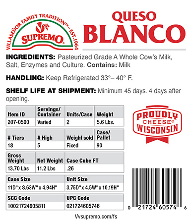 Specs_207-0500_Queso Blanco_5Lbs_021724605746