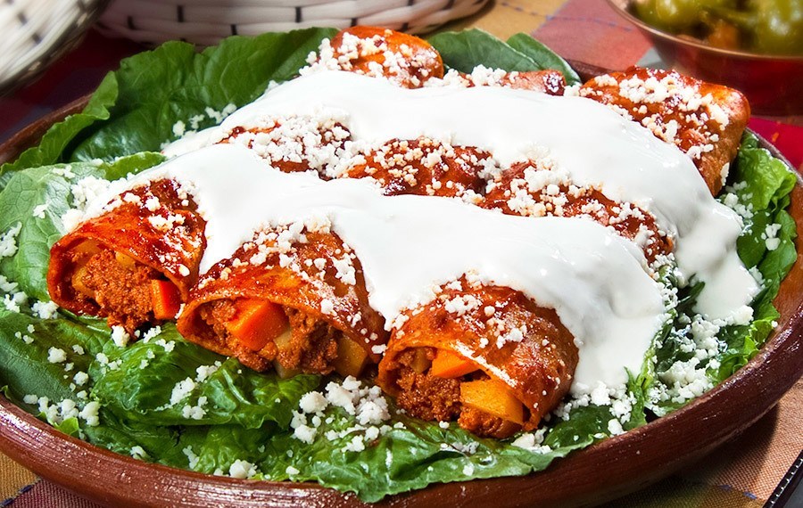 Enchiladas Morelianas (de chorizo y papas) - V&V Supremo Foods, Inc.