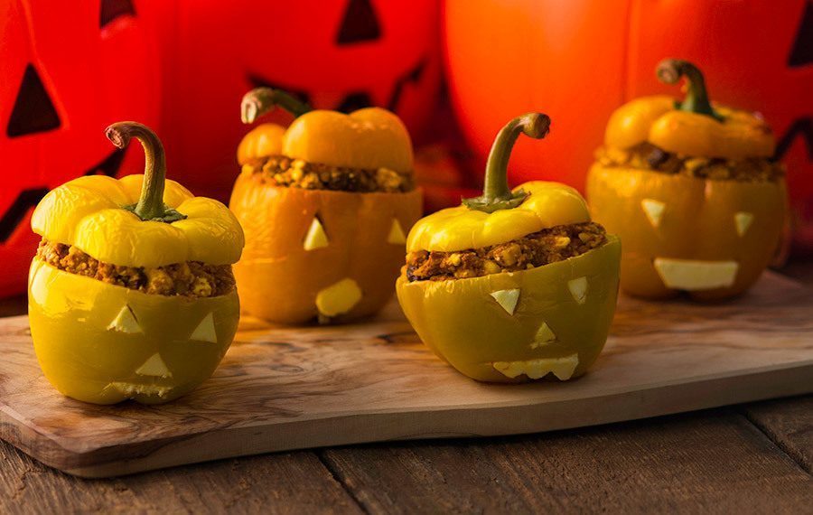 Stuffed Jack-O’-Lantern Bell Pepper