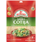 <small>Grated</small><br> Sierra® <small>Brand</small><br> Cotija Cheese<br> from V&V SUPREMO®