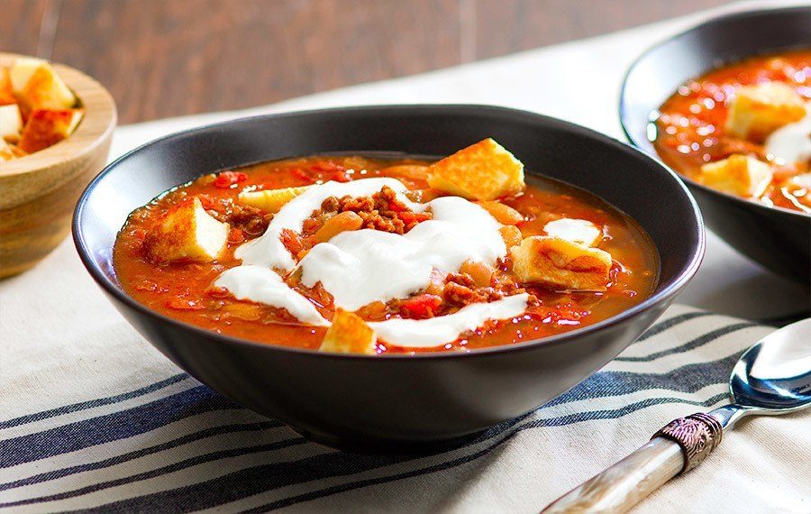 Sopa de Chorizo y Frijoles