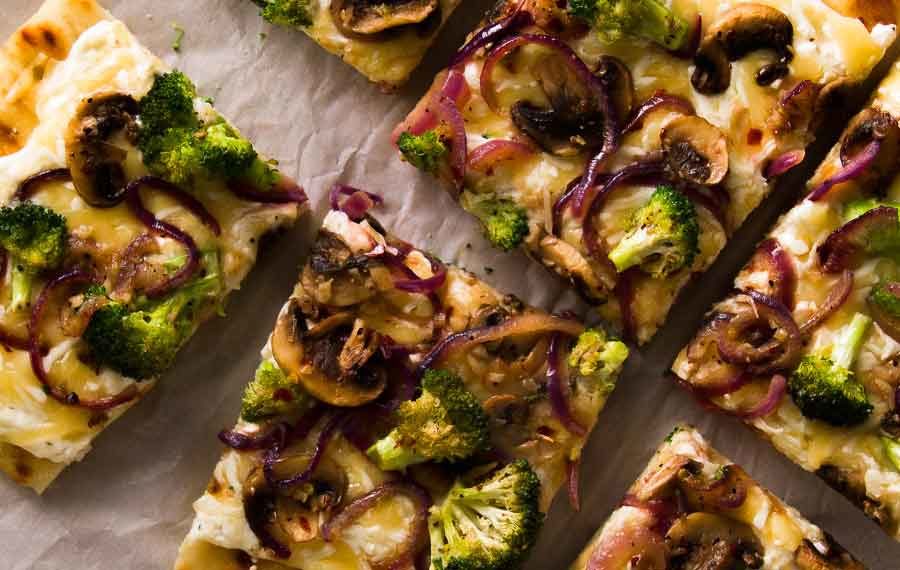 3 Cheese Broccoli & Mushroom Pizza
