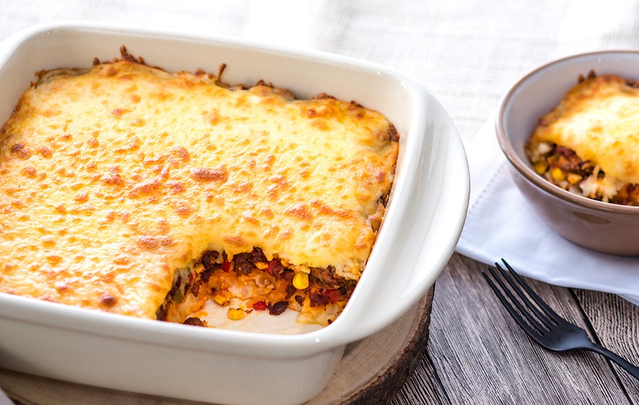 Potato Casserole with Chorizo and Beef