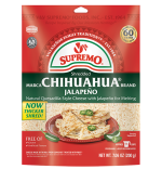 <small>Shredded</small><br> Chihuahua® <br><small>Brand</small> <br> Quesadilla Cheese <br>with Jalapeño <br>from V&V SUPREMO®