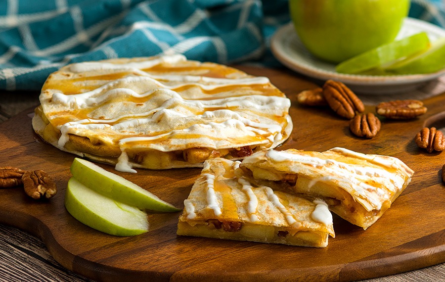 Caramel Apple Pecan Quesadilla