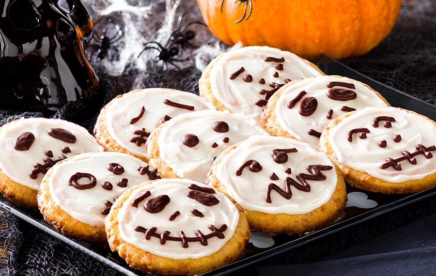 Orange Skull Cookies