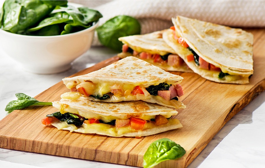 Ham and Spinach Quesadillas
