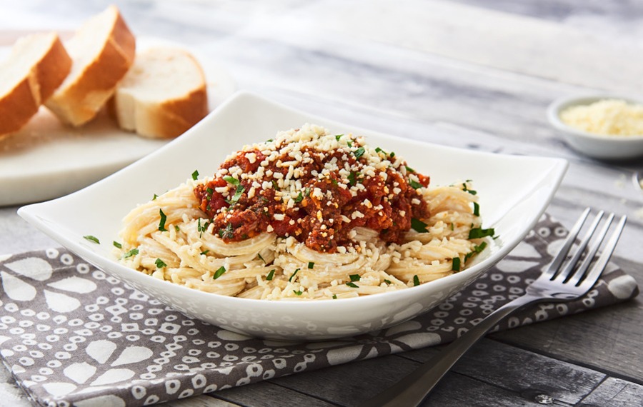 Espagueti con Chorizo y Carne de Res Molida