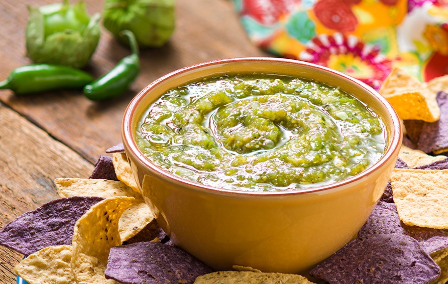 Roasted Tomatillo & Poblano Salsa