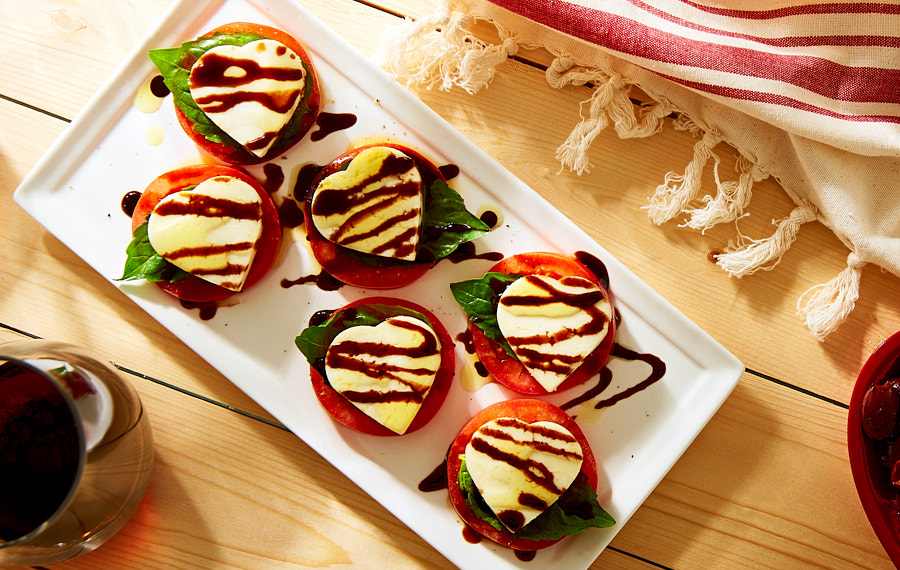 Ensalada Caprese de San Valentín