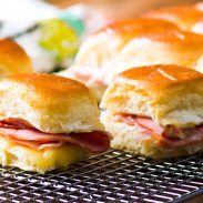 Mini Hot Ham Sandwiches with Cheese