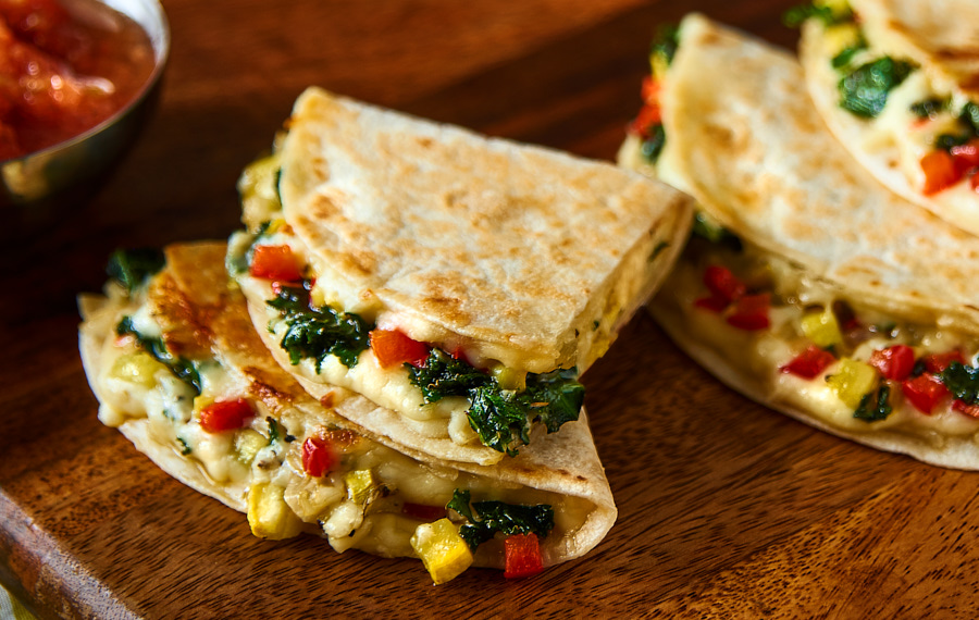 Kale and White Wine Veggie Quesadillas