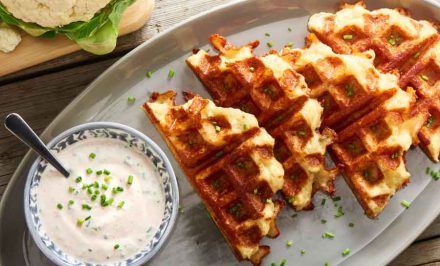 Cauliflower 2 Cheese Waffles