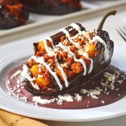 Stuffed Ancho Peppers with Black Bean Sauce