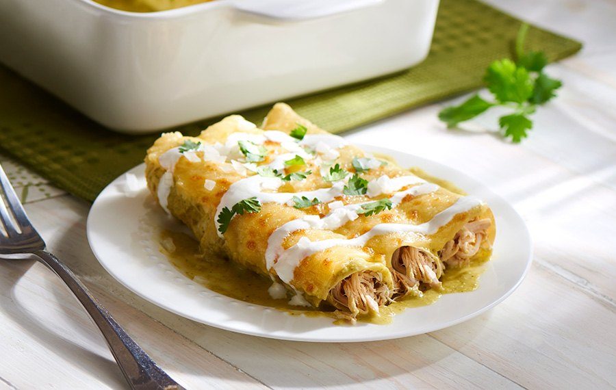 Enchiladas Verdes con Pollo Rostizado.