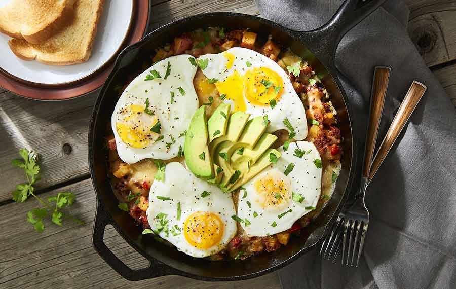 Hash with Chorizo and Eggs