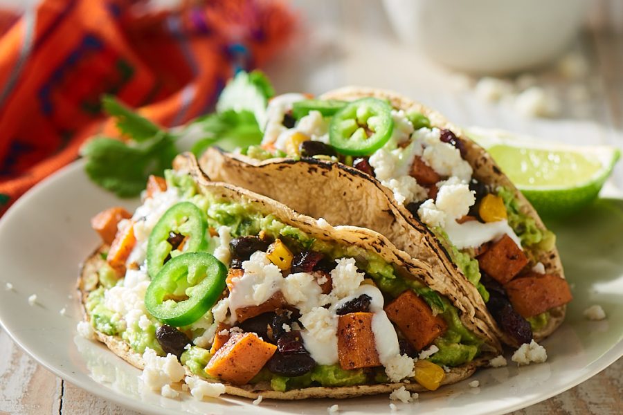 Tacos de Camote y Frijoles Negros