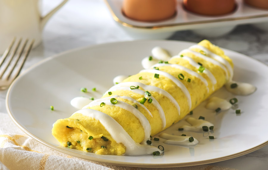 Omelette con Queso al Estilo Francés
