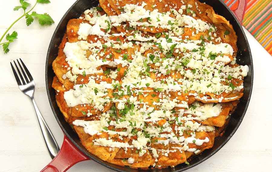 Chilaquiles with Salsa Roja