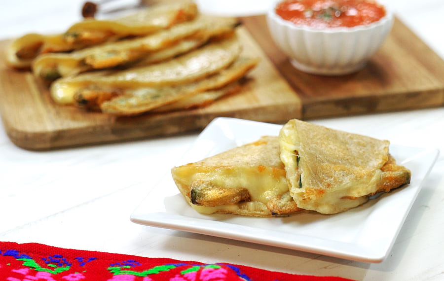 Fried Poblano Quesadillas Strips CC 900x570