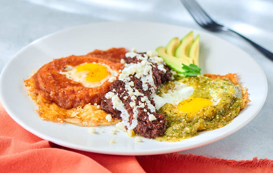 Mexican-Style Eggs with Two Salsas (Huevos Divorciados)